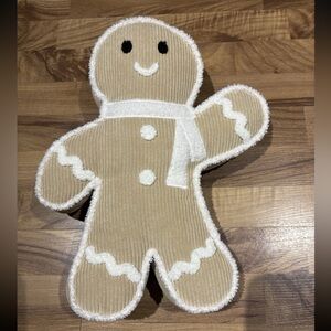 Pottery Barn Mr. Spice Gingerbread Man Shaped Pillow 16” Decorative Throw Pillow